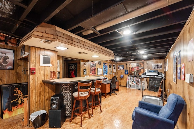 3101 Roblang Ct, Des Moines, IA 50317 - indoor dry bar with wooden walls