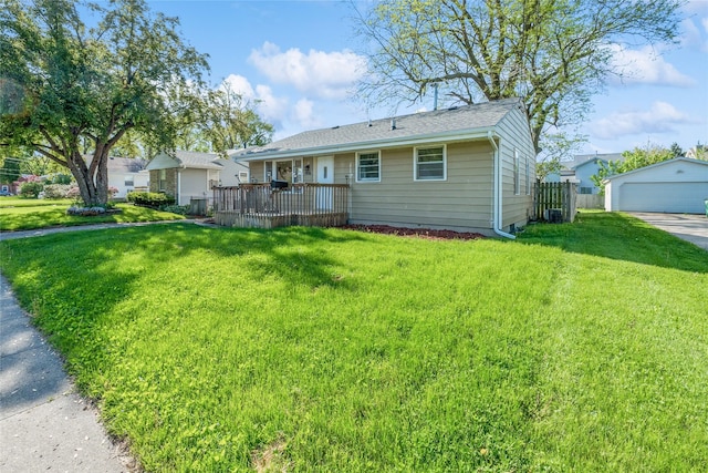 1916 Locust St, West Des Moines, IA 50265 - rear view of property featuring a garage, an outdoor structure, and cooling unit