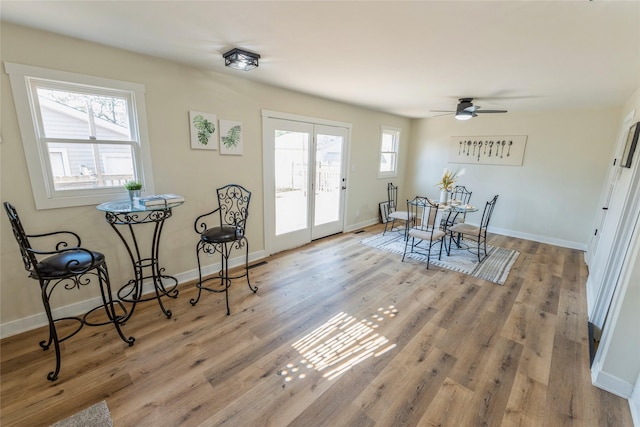 1916 Locust St, West Des Moines, IA 50265 - dining space featuring healthy amount of natural light, wood finished floors, and ceiling fan