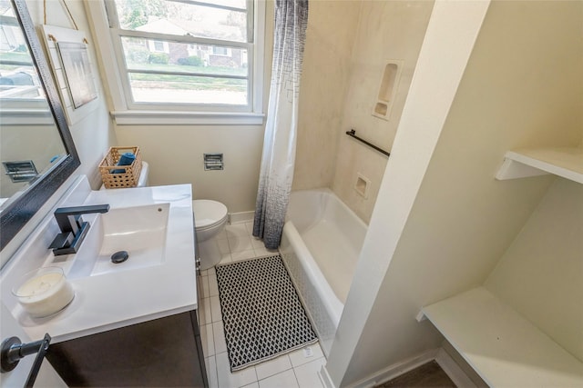 1916 Locust St, West Des Moines, IA 50265 - full bathroom with toilet, vanity, tile patterned floors, and baseboards