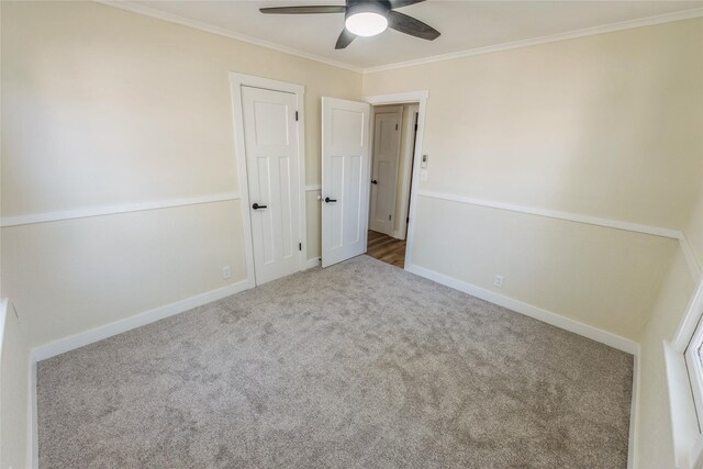 1916 Locust St, West Des Moines, IA 50265 - empty room featuring ceiling fan, carpet, and ornamental molding