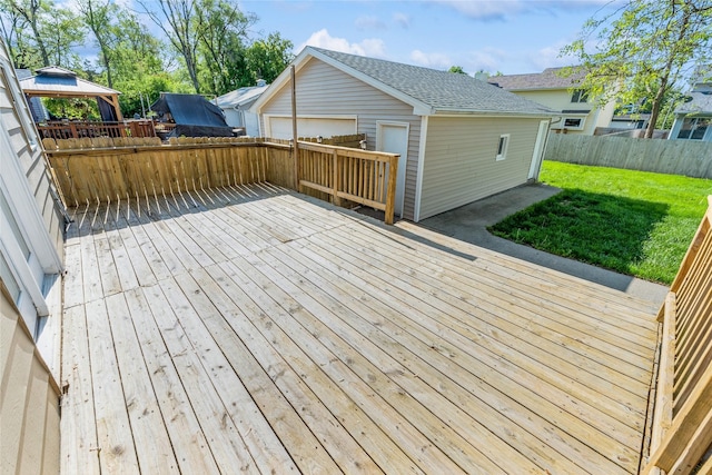1916 Locust St, West Des Moines, IA 50265 - wooden deck with a gazebo and a garage
