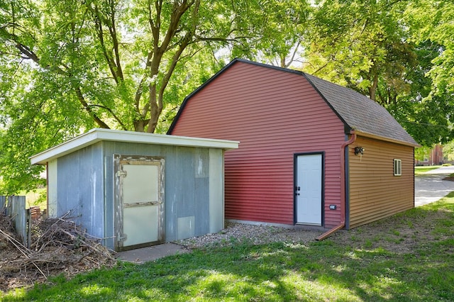 view of shed