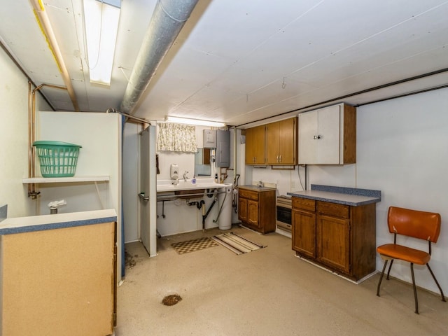 basement with electric panel