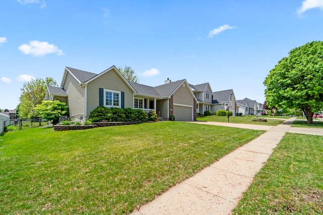 3905 NW 4th St, Ankeny, IA 50023 - view of front of property with an attached garage, concrete driveway, a chimney, and a residential view