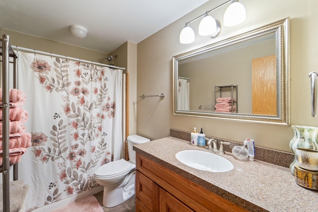 3905 NW 4th St, Ankeny, IA 50023 - full bathroom with vanity, toilet, a shower with curtain, and tile patterned floors