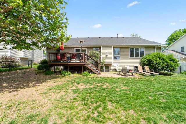 3905 NW 4th St, Ankeny, IA 50023 - rear view of property with a wooden deck and stairs