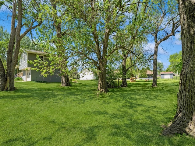 view of grassy yard