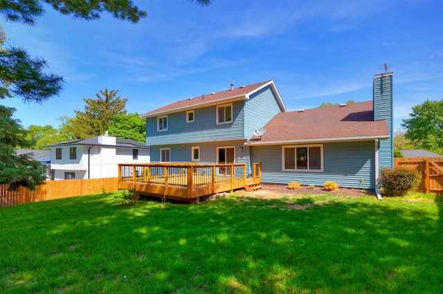10476 Ricardo Rd, Clive, IA 50325 - back of property with a deck and a chimney