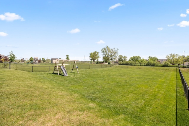 view of yard featuring a playground