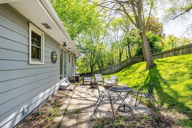 view of patio with central AC unit