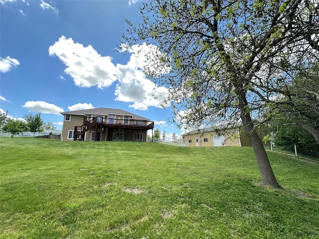 711 E Madison St, Winterset, IA 50273 - view of yard with a deck and stairway