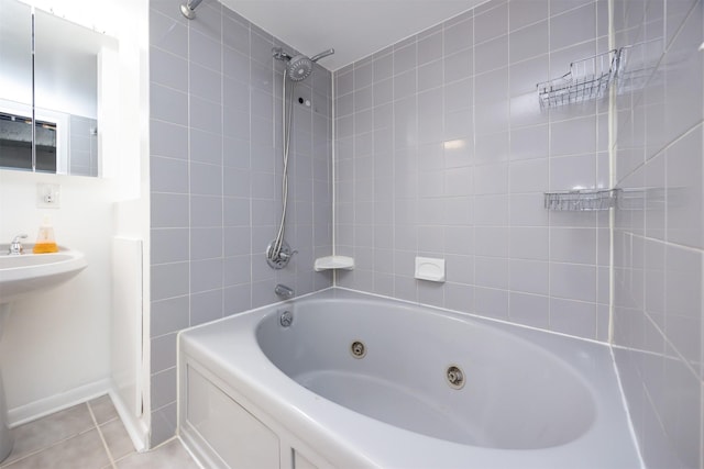 1667 NW 93rd Ct, Clive, IA 50325 - bathroom with tile patterned floors and a combined bath / shower with jetted tub