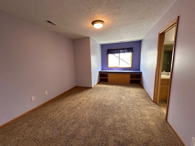 322 N 15th Ave, Winterset, IA 50273 - empty room with light carpet, a textured ceiling, a sink, and baseboards