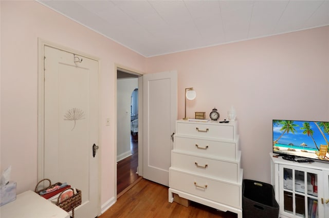 bedroom featuring light wood-style floors