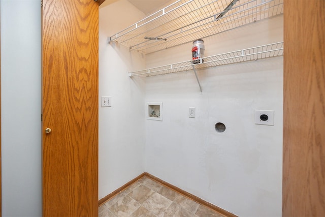 5433 NW 89th St, Johnston, IA 50131 - washroom featuring electric dryer hookup, hookup for a washing machine, and baseboards