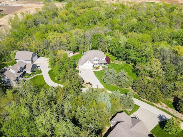 aerial view of a forest