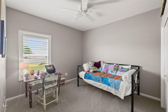 4400 132nd St, Urbandale, IA 50323 - bedroom featuring carpet flooring, baseboards, and a ceiling fan