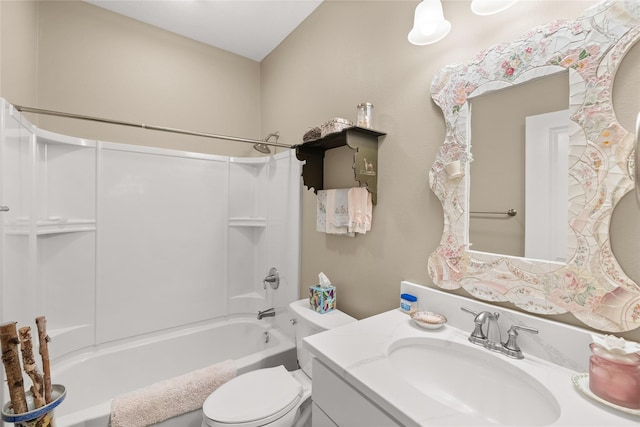 4400 132nd St, Urbandale, IA 50323 - full bathroom featuring toilet, bathing tub / shower combination, and vanity