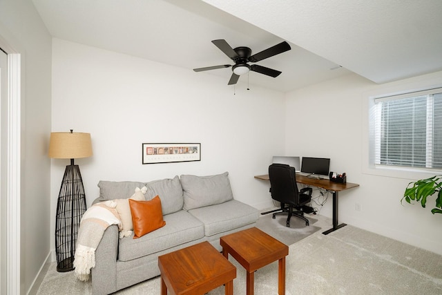 16427 N Valley Dr, Urbandale, IA 50323 - carpeted office space featuring baseboards and a ceiling fan