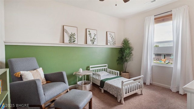 1508 E Euclid Ave, Indianola, IA 50125 - bedroom with carpet floors, baseboards, and ceiling fan
