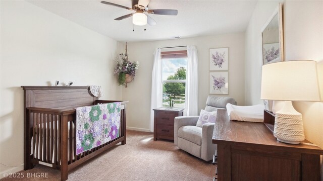 1508 E Euclid Ave, Indianola, IA 50125 - carpeted bedroom featuring baseboards and ceiling fan