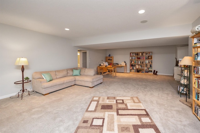 14943 Holcomb Ave, Clive, IA 50325 - living area featuring carpet floors and recessed lighting