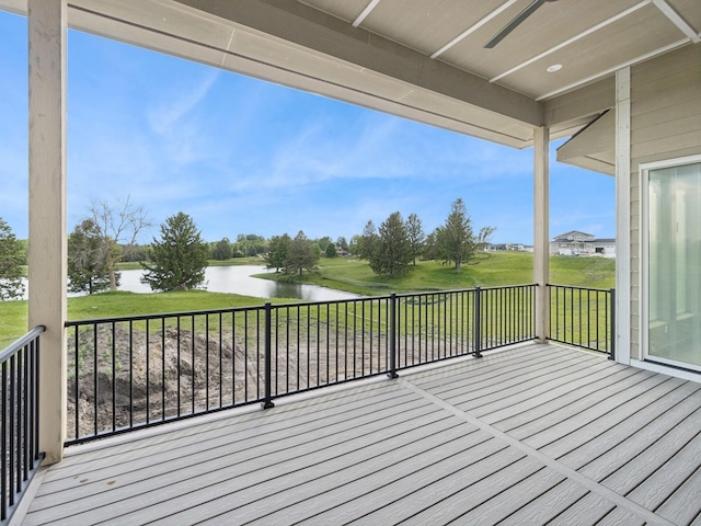 17406 Oakwood Dr, Urbandale, IA 50322 - wooden terrace with a water view