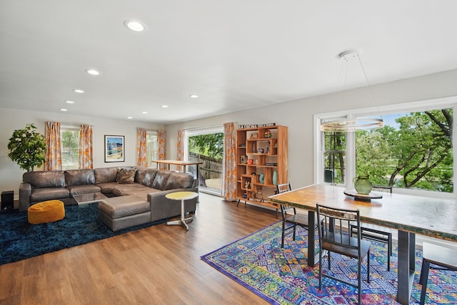 1919 Arlington Ave, Des Moines, IA 50314 - living area with wood finished floors and recessed lighting