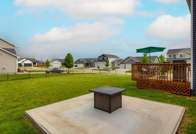 675 SE Maxwell Dr, Waukee, IA 50263 - view of yard featuring a residential view, a deck, and a patio area