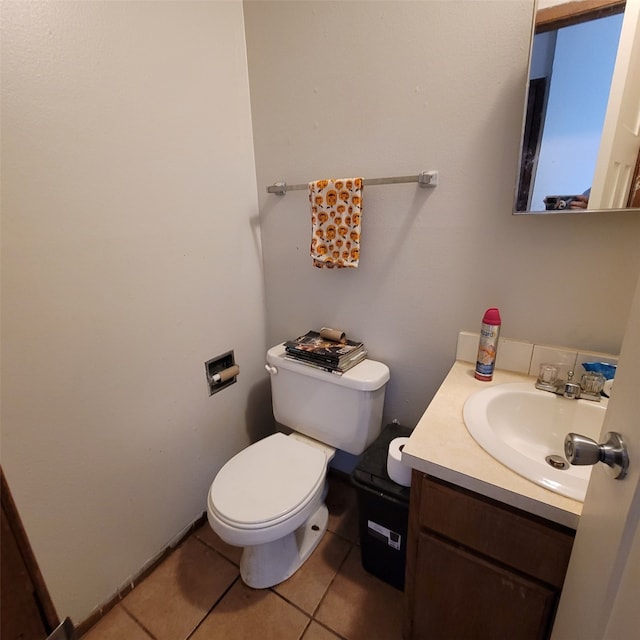 1850 King Ave, Des Moines, IA 50320 - half bath with vanity, toilet, and tile patterned floors