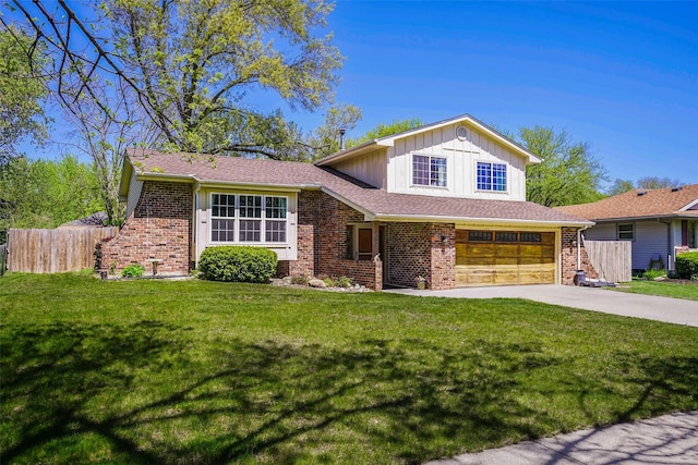 406 NW Kimberly Ln, Ankeny, IA 50023 - view of front of property with concrete driveway, an attached garage, brick siding, and board and batten siding