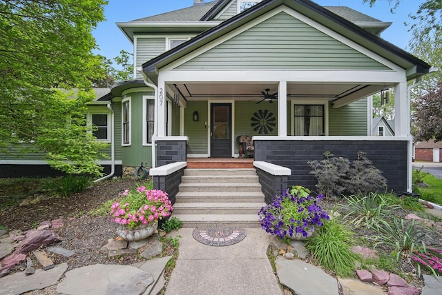 207 Kellogg Ave, Dallas Center, IA 50063 - view of front of property featuring a porch and ceiling fan