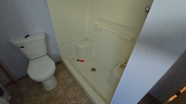 308 N Cherry St, Creston, IA 50801 - full bath featuring toilet, a shower stall, and tile patterned floors