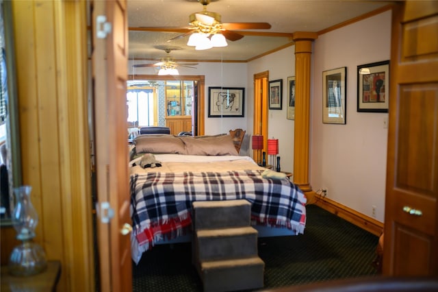 320 E 3rd St S, Newton, IA 50208 - bedroom with carpet, crown molding, and baseboards