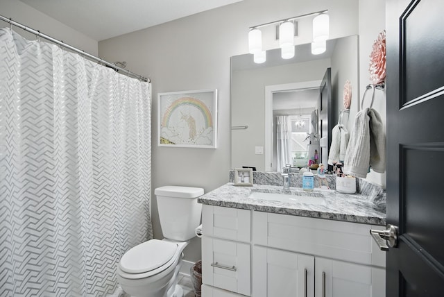 16202 Brookview Dr, Urbandale, IA 50323 - full bath with toilet, vanity, and a shower with curtain