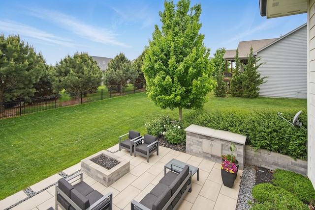 16202 Brookview Dr, Urbandale, IA 50323 - view of patio / terrace with an outdoor living space with a fire pit