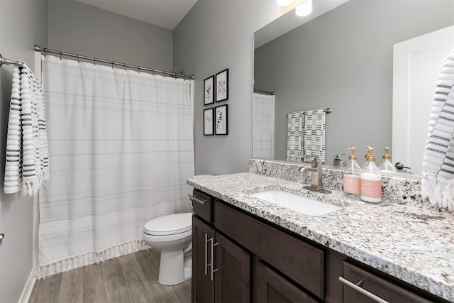 1350 97th St, West Des Moines, IA 50266 - full bath with wood finished floors, toilet, and vanity