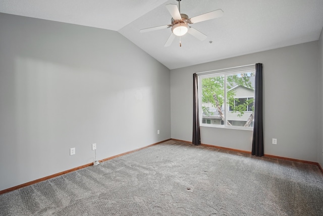 6082 Sheffield Cir, Johnston, IA 50131 - spare room with lofted ceiling, ceiling fan, carpet floors, and baseboards