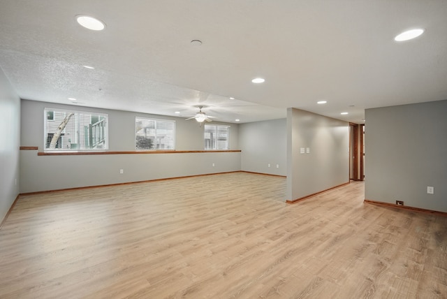 6082 Sheffield Cir, Johnston, IA 50131 - unfurnished room with baseboards, light wood-style floors, recessed lighting, and ceiling fan