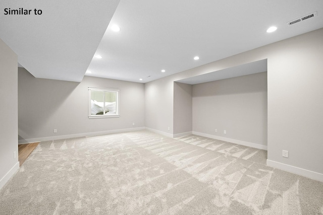 2228 Green Leaf Cir, Norwalk, IA 50211 - below grade area featuring carpet, recessed lighting, and baseboards