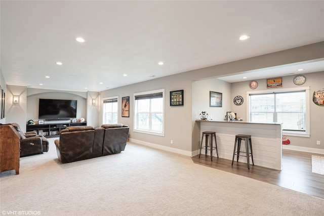 2817 Partlow St, Norwalk, IA 50211 - carpeted living area featuring recessed lighting and baseboards