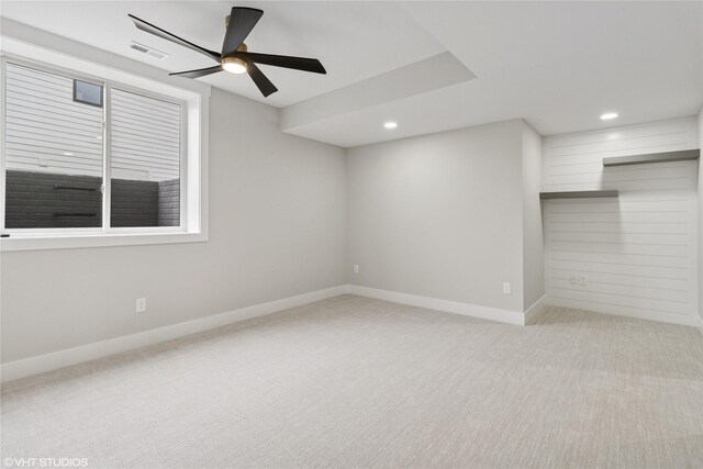 17400 Springbrook Trl, Urbandale, IA 50111 - carpeted spare room with ceiling fan, baseboards, and recessed lighting