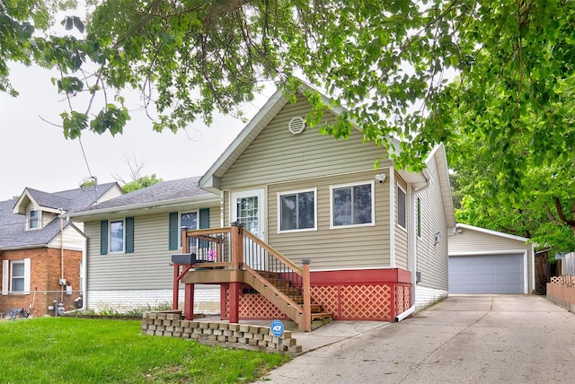1236 63rd St, Windsor Heights, IA 50324 - view of front facade with an outdoor structure and a detached garage