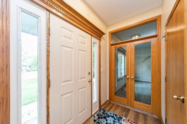 2230 NW 138th St, Clive, IA 50325 - entrance foyer featuring dark wood-style flooring and french doors