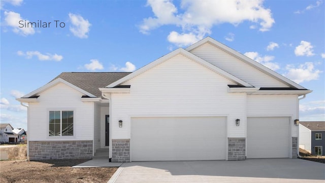 610 NW Georgetown Dr, Waukee, IA 50263 - view of front of home with stone siding, a garage, and driveway