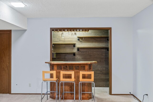 4633 Lockner Dr Unit 3, Urbandale, IA 50322 - bar area featuring carpet, baseboards, and a textured ceiling