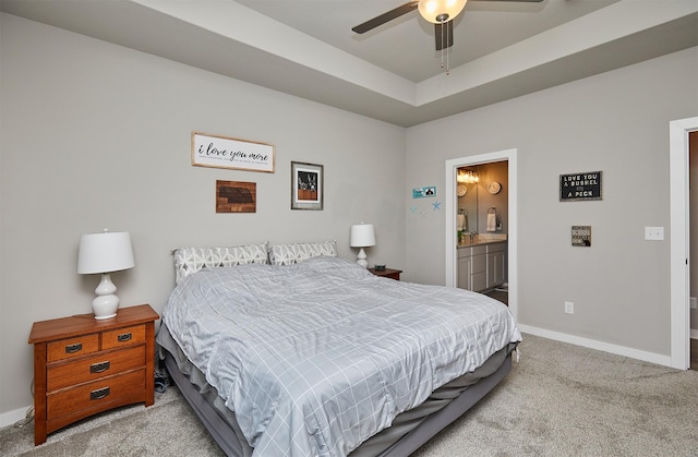 1917 Southbridge Dr, Adel, IA 50003 - carpeted bedroom featuring ensuite bath and a ceiling fan