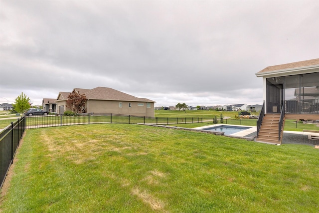 5018 NE Seneca Dr, Ankeny, IA 50021 - view of yard featuring stairway and a sunroom
