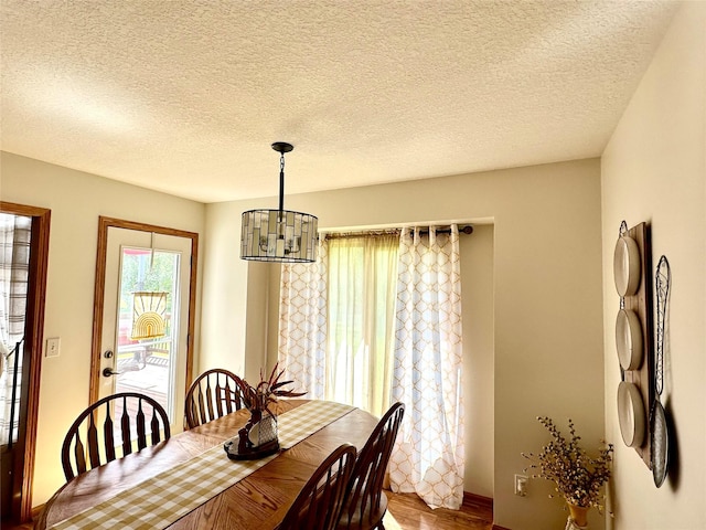 902 W Filmore St, Winterset, IA 50273 - dining room featuring wood finished floors and a textured ceiling